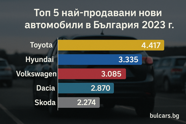 Най-продавани нови автомобили в България 2025